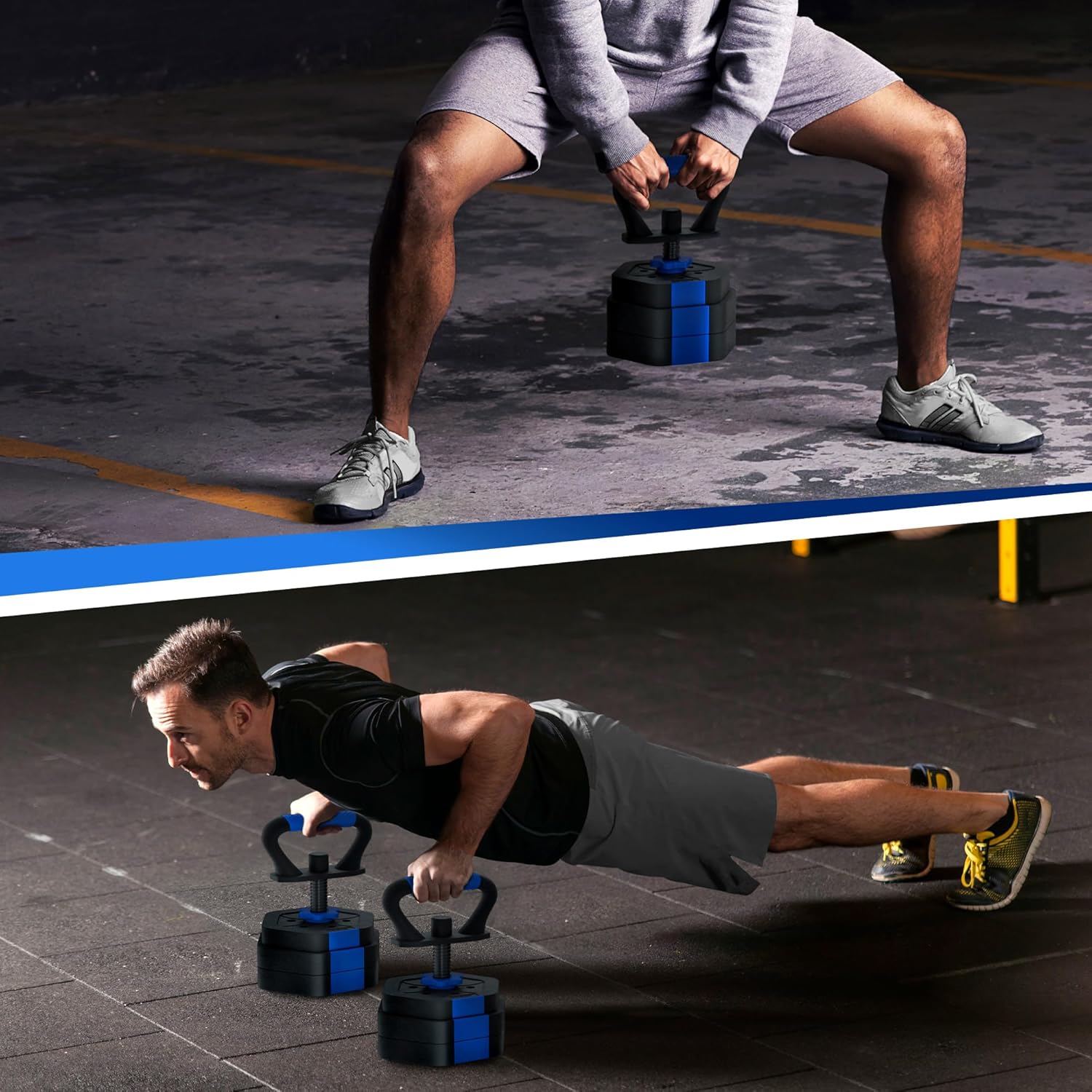 VIVITORY Dumbbell Sets Adjustable Weights, Free Weights with Connector, Non-Rolling Adjustable Dumbbell Set, Barbell for Home Gym, Hexagon, Cement Mixture - Image 6