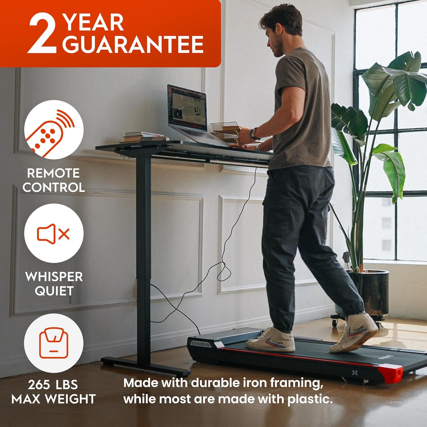 REVO Walking Pad Treadmill for Home with Remote | Portable Under Desk Treadmills with 0.5-4mph Speed Range | Backed by 2 Year Promise - Image 3
