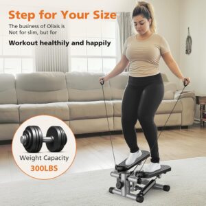 OLIXIS Steppers for Exercise at Home Workout Equipment, Mini Stepper Exercise Machine 300lbs, Twist Step with Resistance Bands, Cardio Weight Loss Equipment Home Fitness