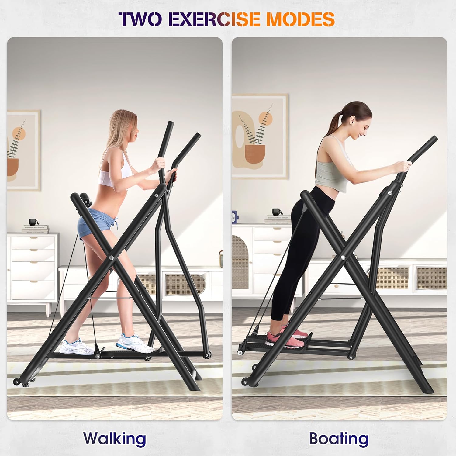 Air Walk Elliptical Glider Machine,Ellipse Machine for Home Cross-Training Arm/Leg Cardio Workout Equipment,Fully Assembled Low-Impact Design for Home Gym,600LBS Loading Capacity-New Version - Image 7