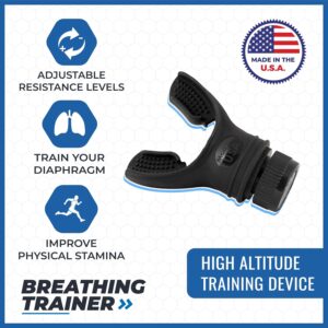 Compact Breathing Exercise Device for Lungs Made in USA Respiratory Lung Exerciser Device with Adjustable Valve – Diaphragm & Core Trainer Device for Athletes o2 Portable Breathing Trainer