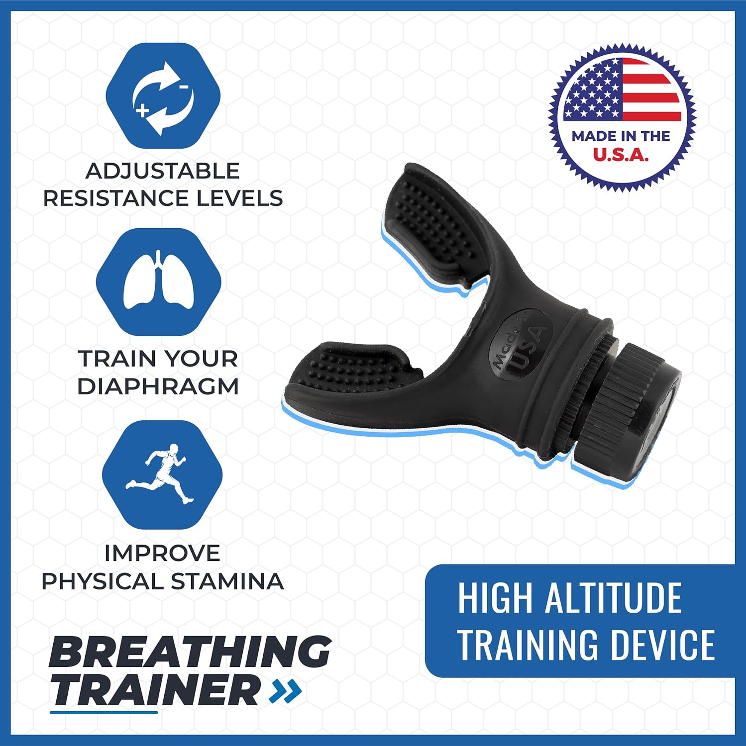 Compact Breathing Exercise Device for Lungs Made in USA Respiratory Lung Exerciser Device with Adjustable Valve - Diaphragm & Core Trainer Device for Athletes o2 Portable Breathing Trainer - Image 2