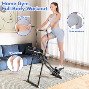 Stair Stepper & Ab Machine by SEWD, 2-in-1 Cardio Workout Equipment with Adjustable Handlebar & Large Pedals, 90% Pre-Assembled Fitness Equipment, Quickly Switch from Stepper to Abdominal Machine
