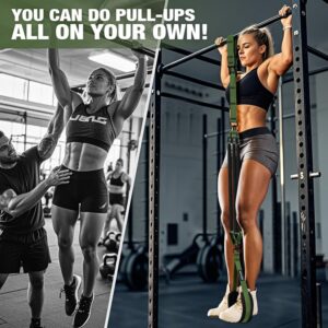 Pull Up Assistance Bands, Pull Up Bar Resistance Bands, Pull Up Bands for Enhanced Strength Training, Muscle Training, 3 Heavy-Duty Adjustable Pull Up Assist Strap & Comfortable Foot Strap