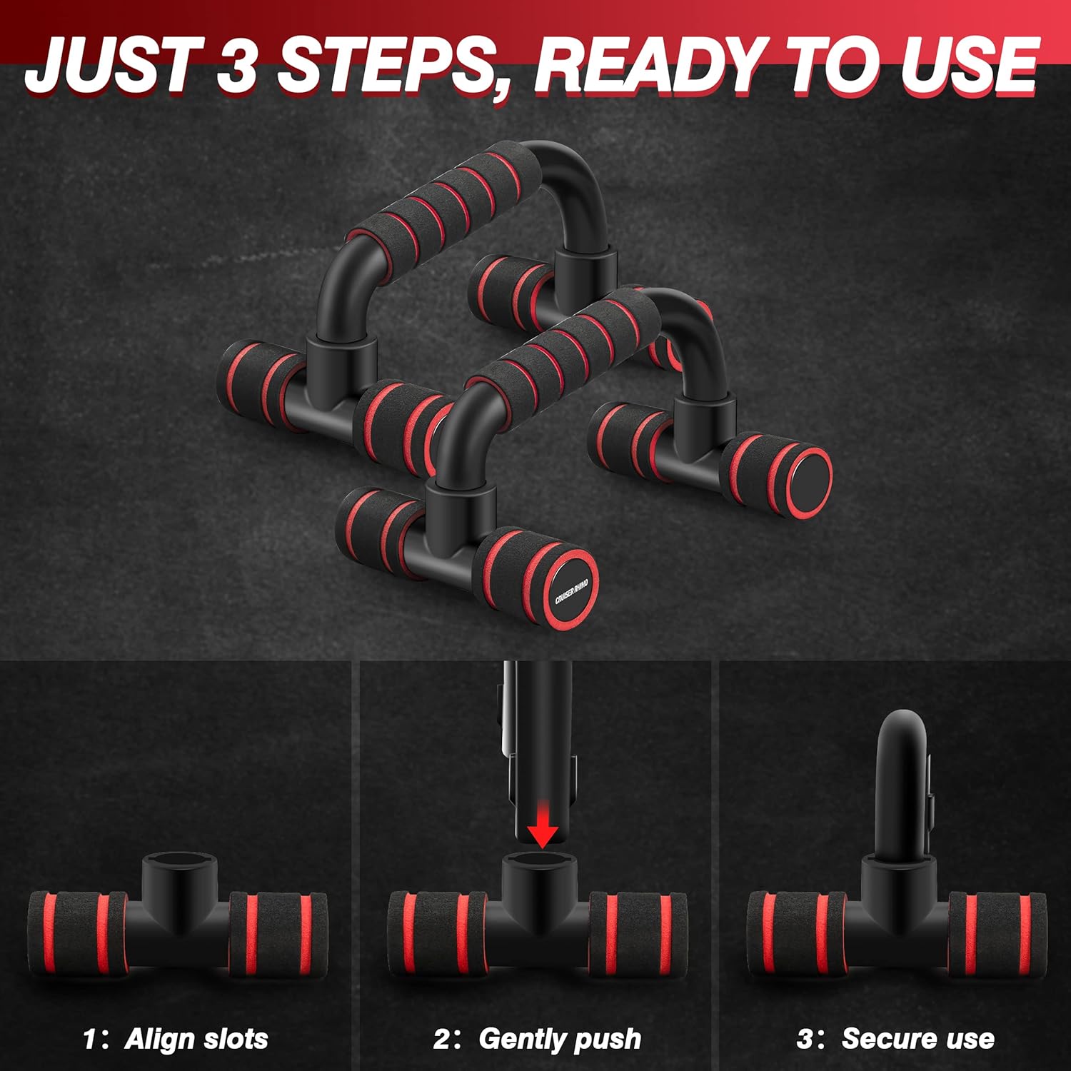 Push Up Bars, Calisthenics Equipment Push Up Handles for Floor, Perfect Push Up Bar, Pushup Bars with Non-slip Sturdy Structure Handle, Fitness Bars for Home & Workout - Image 5