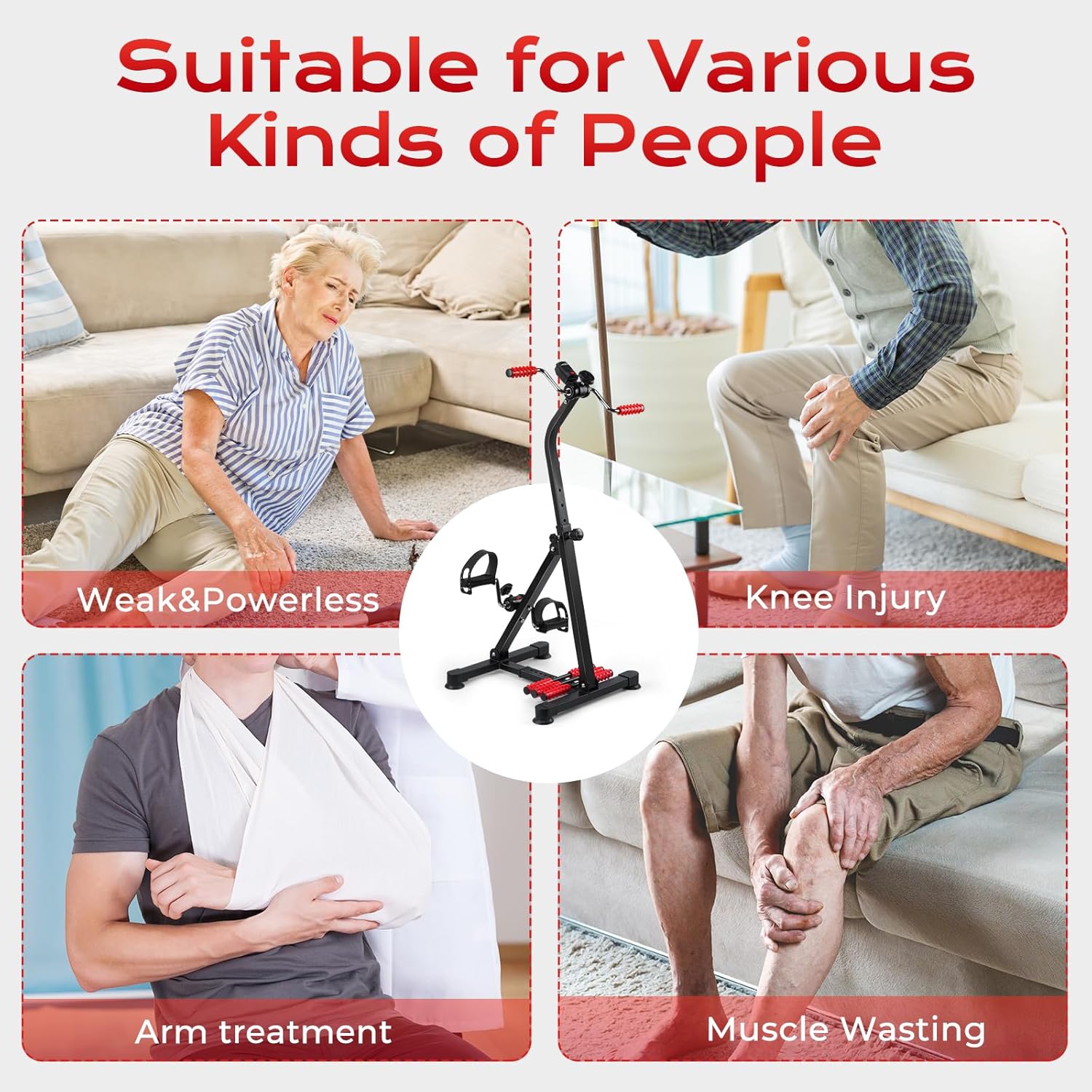 Adjustable Pedal Exerciser Bike for Seniors - Hand Arm Leg and Knee Therapy, Stroke Recovery, Portable Fitness Equipment for Total Body Workout - Great Gift for Elderly Rehab - Image 6