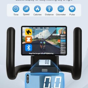 ECHANFIT Recumbent Exercise Bike for Home – 380LBS Weight Capacity, Exercise Bike with Smart Workout APP, 16-Level Magnetic Resistance, Backlit Display, Comfortable Seat