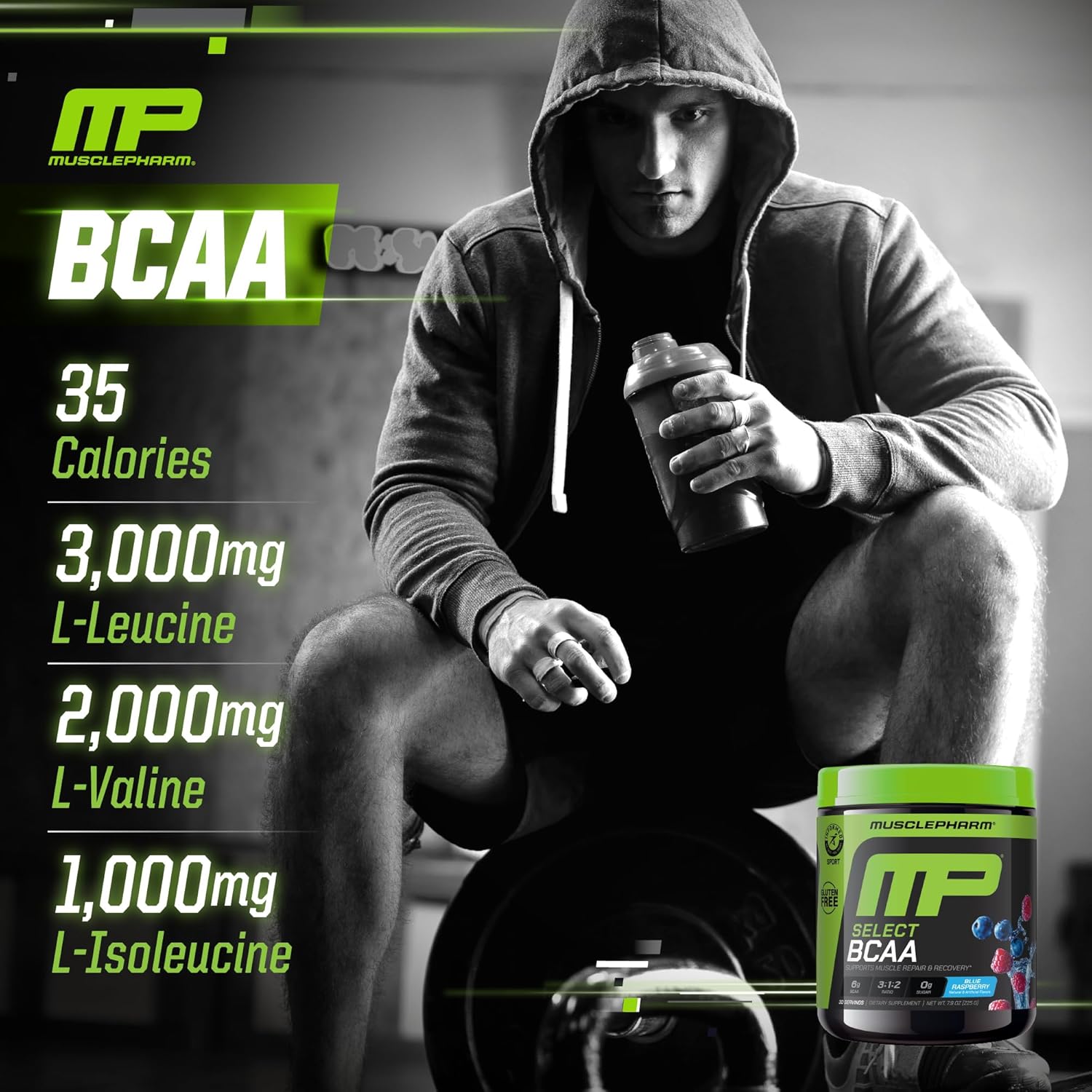 MusclePharm Essentials BCAA Powder, Pre & Post Workout Recovery Drink, Supports Muscle Recovery & Energy Production, Essential Amino Acids Supplement, 30 Servings, Blue Raspberry Flavor - Image 5