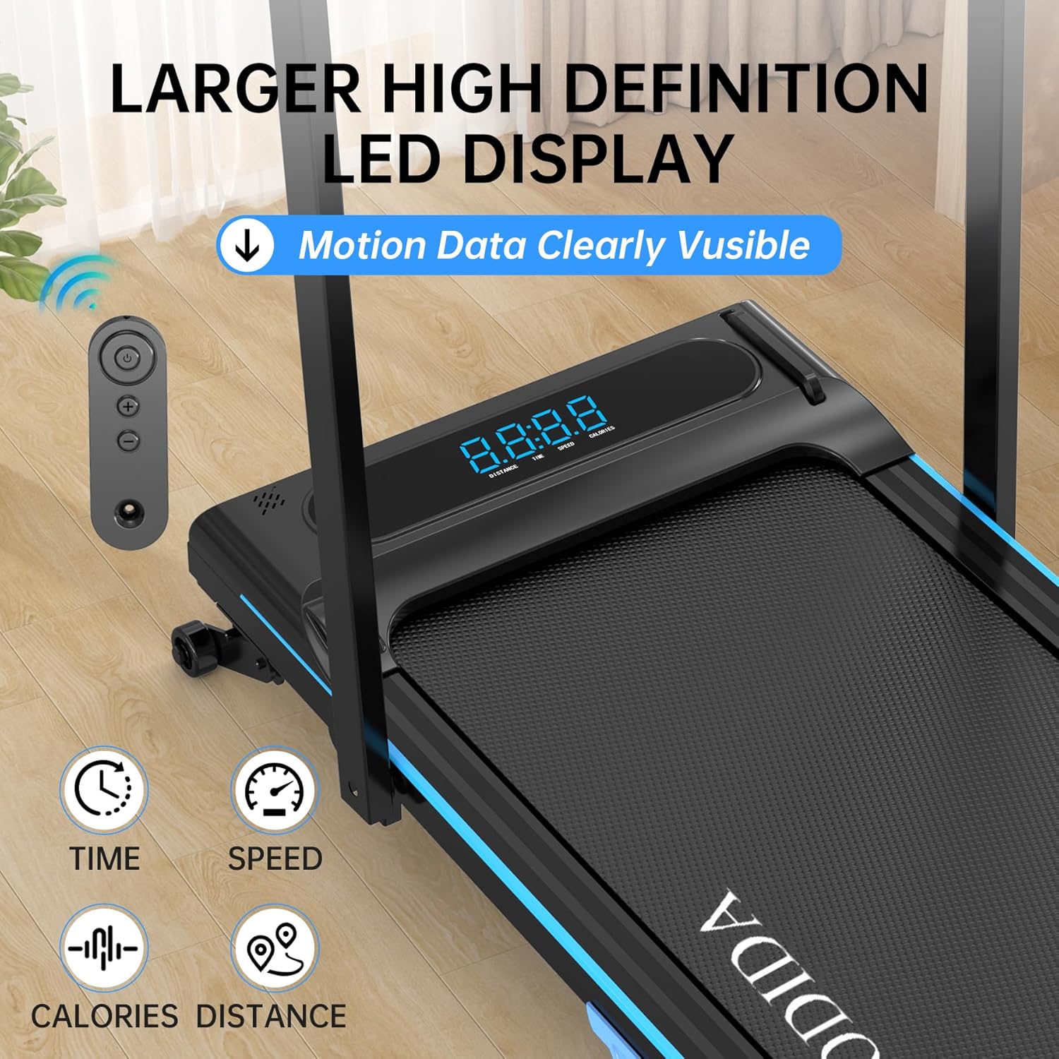3-in-1 Under Desk Treadmill, Foldable Walking Pad for Home Office, Portable Electric Treadmill with Remote Control & LED Display, Compact Running Machine for Small Spaces, 300 lbs Capacity - Image 3