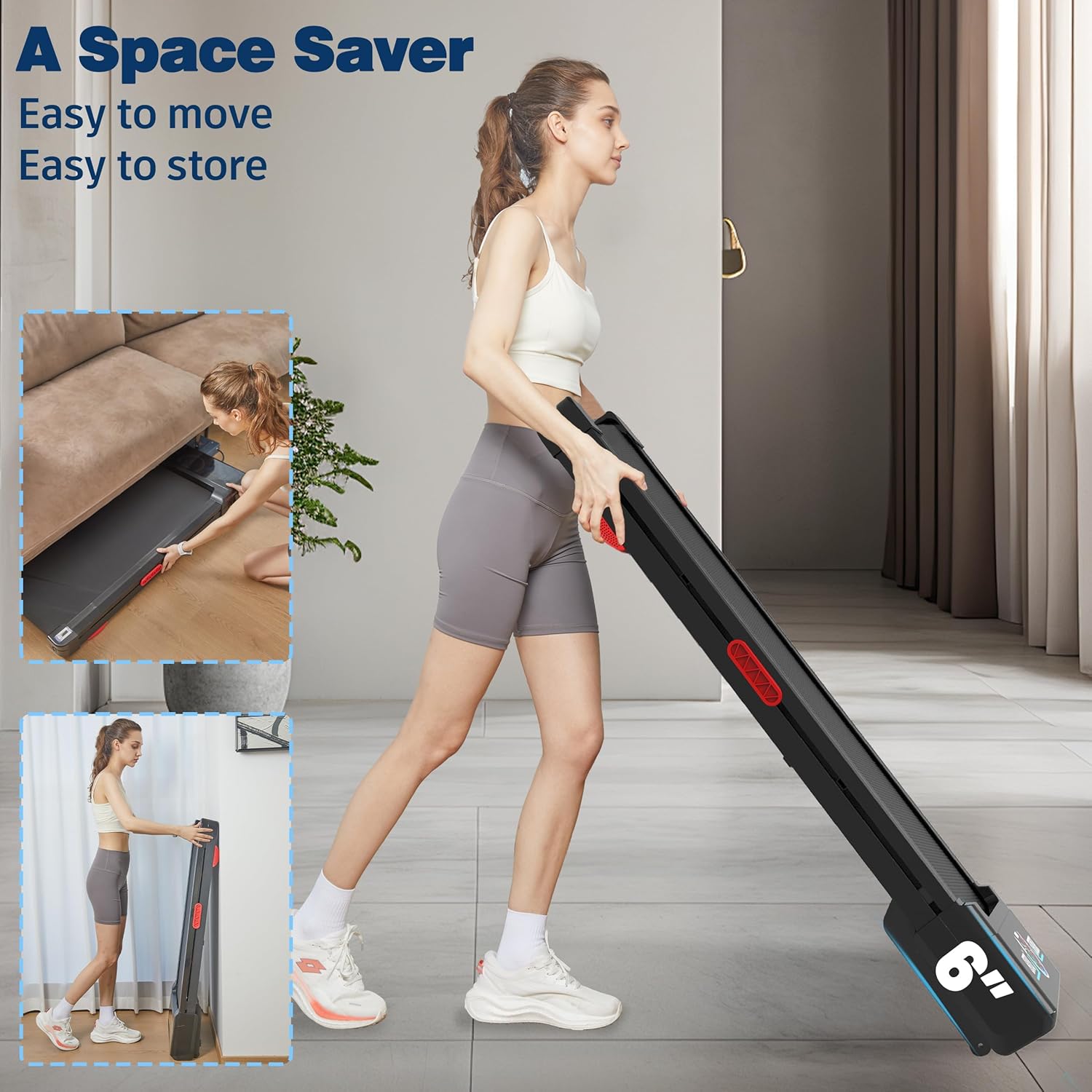 Walking Pad Treadmill with 12% 9-Level Auto Incline, 450 lbs Capacity RGB LED Screen, Bluetooth Speaker Under Desk Treadmill, Compact Treadmills for Home Hiking - Image 7