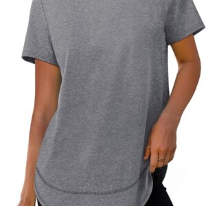 Womens Workout Tops Short Sleeve Shirts with Sun Protection Trendy Spring Summer Outfits S-3XL