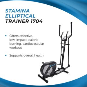 Stamina Elliptical Training Machine with Smart Workout App – Compact Standing Elliptical Machine for Home Workout – Up to 250 lbs Weight Capacity