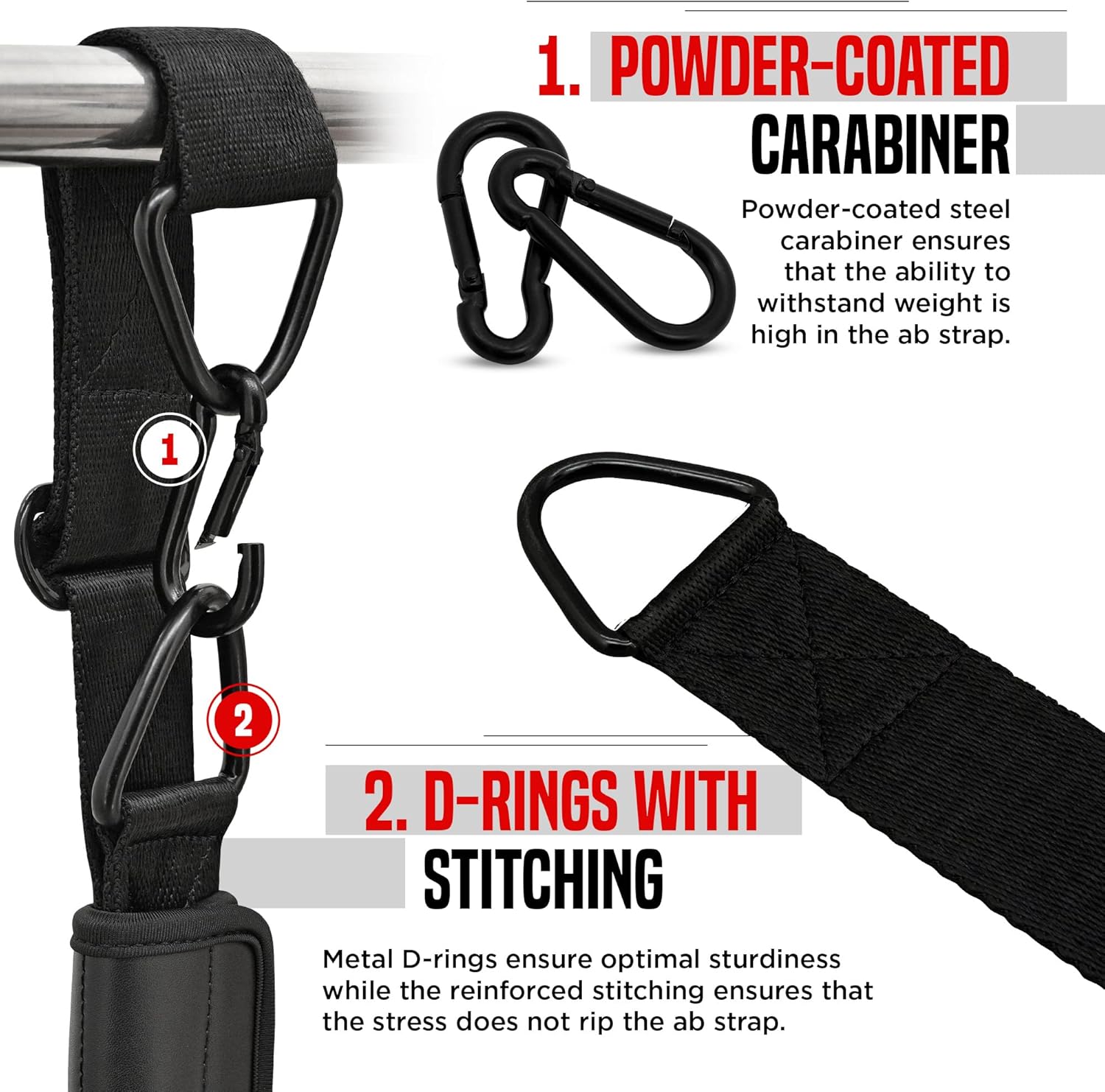 RDX AB Straps for Pull Up Bar Hanging (Pair), Maya Hide Leather, Abdominal Muscle Building Padded Arm Support Slings with D-Ring Strap, Leg Raise Exercise Fitness Workout Strength Training, Men Women - Image 4