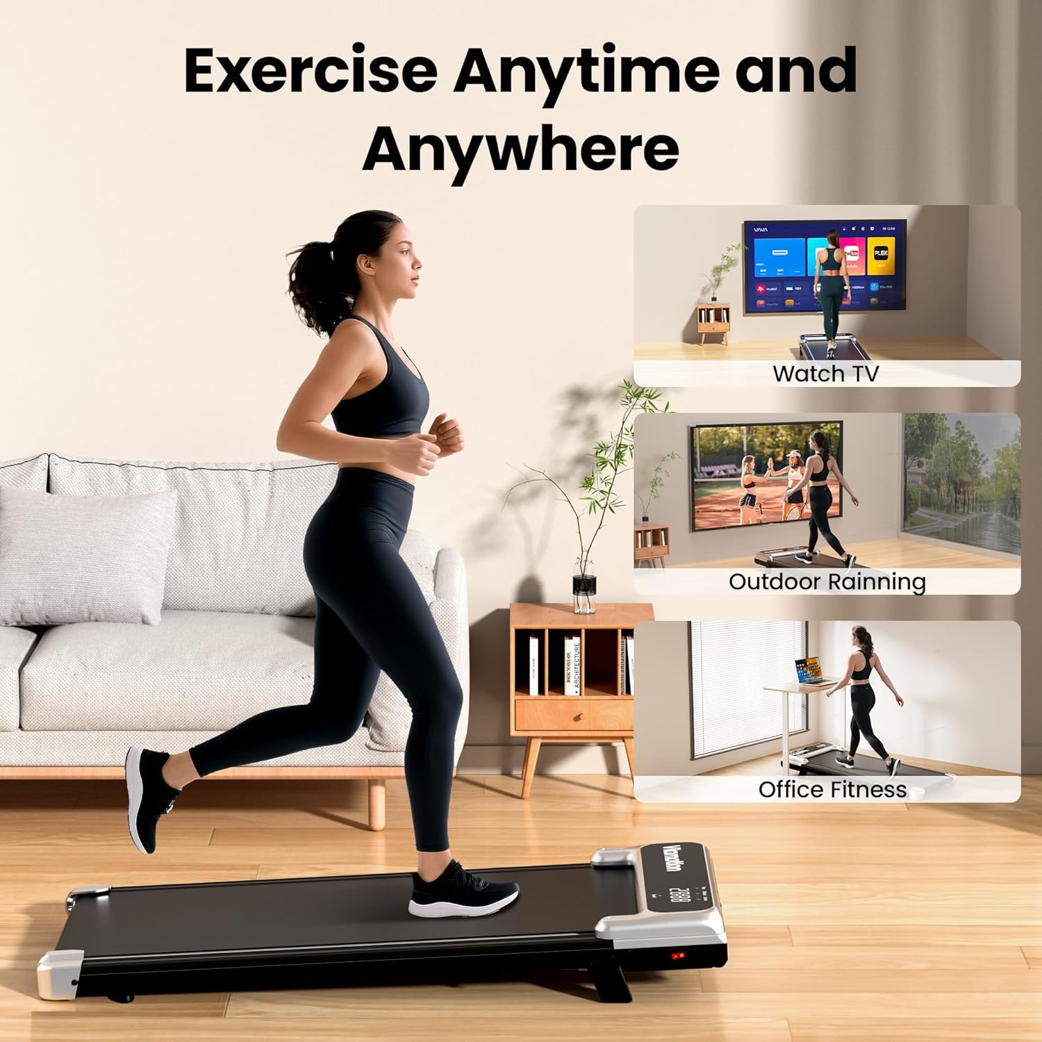 Walking Pad,Under Desk Treadmill with Incline,2.5HP Low Noise Walking Pad with Remote and LED Display,Portable Walking Pad with 265 lbs Weight Capacity,Under Desk Treadmill Home Office - Image 6