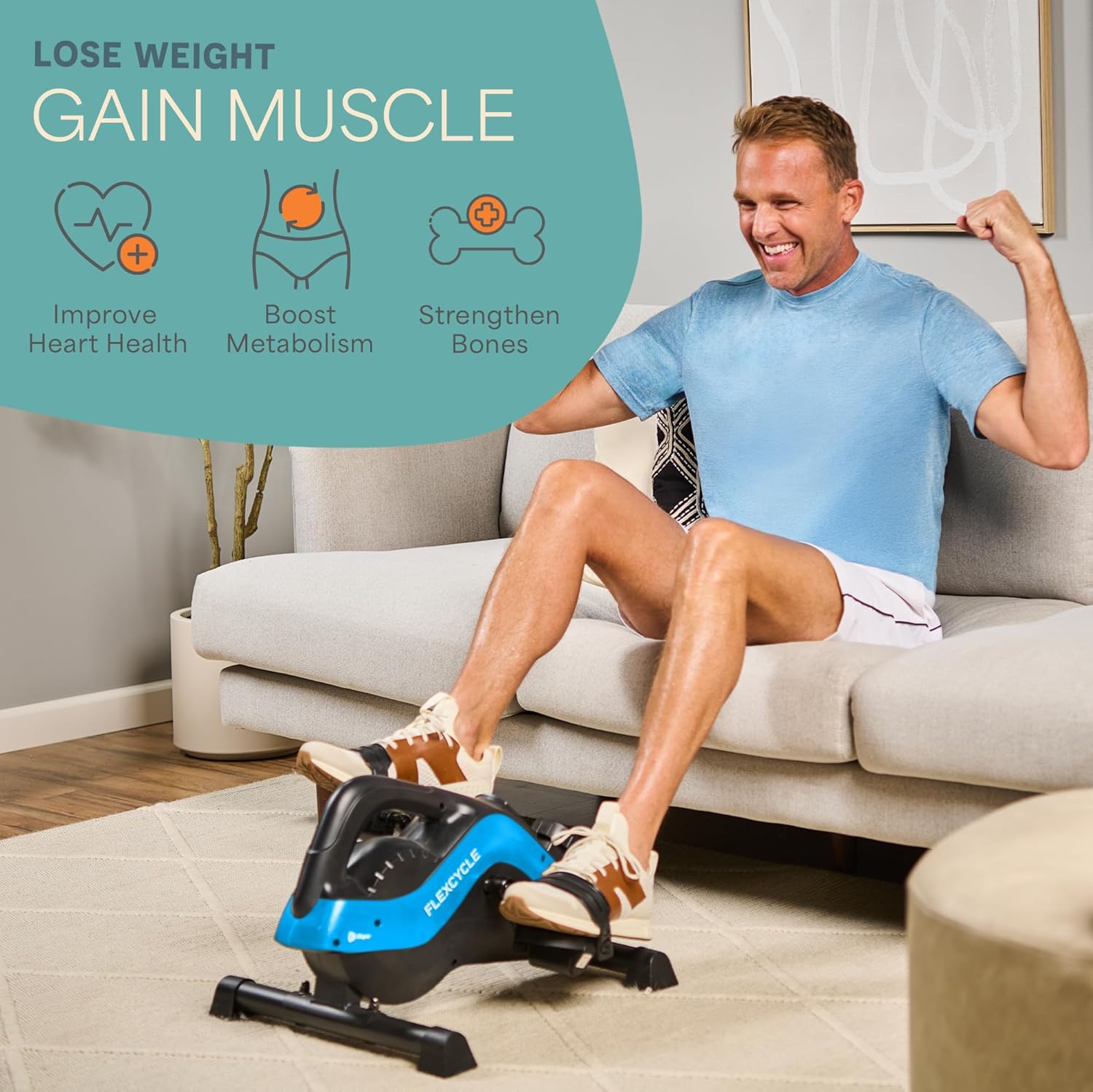 Lifepro Under Desk Elliptical Machine & Mini Bike – Quiet Desk Bike Pedal Exerciser for Seniors – Compact Under-Desk Bike & Foot Cycle Peddler – Portable Exercise Equipment for Home Office - Image 2
