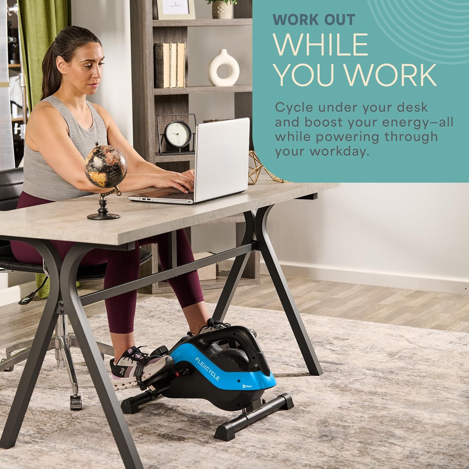 Lifepro Under Desk Elliptical Machine & Mini Bike – Quiet Desk Bike Pedal Exerciser for Seniors – Compact Under-Desk Bike & Foot Cycle Peddler – Portable Exercise Equipment for Home Office - Image 4