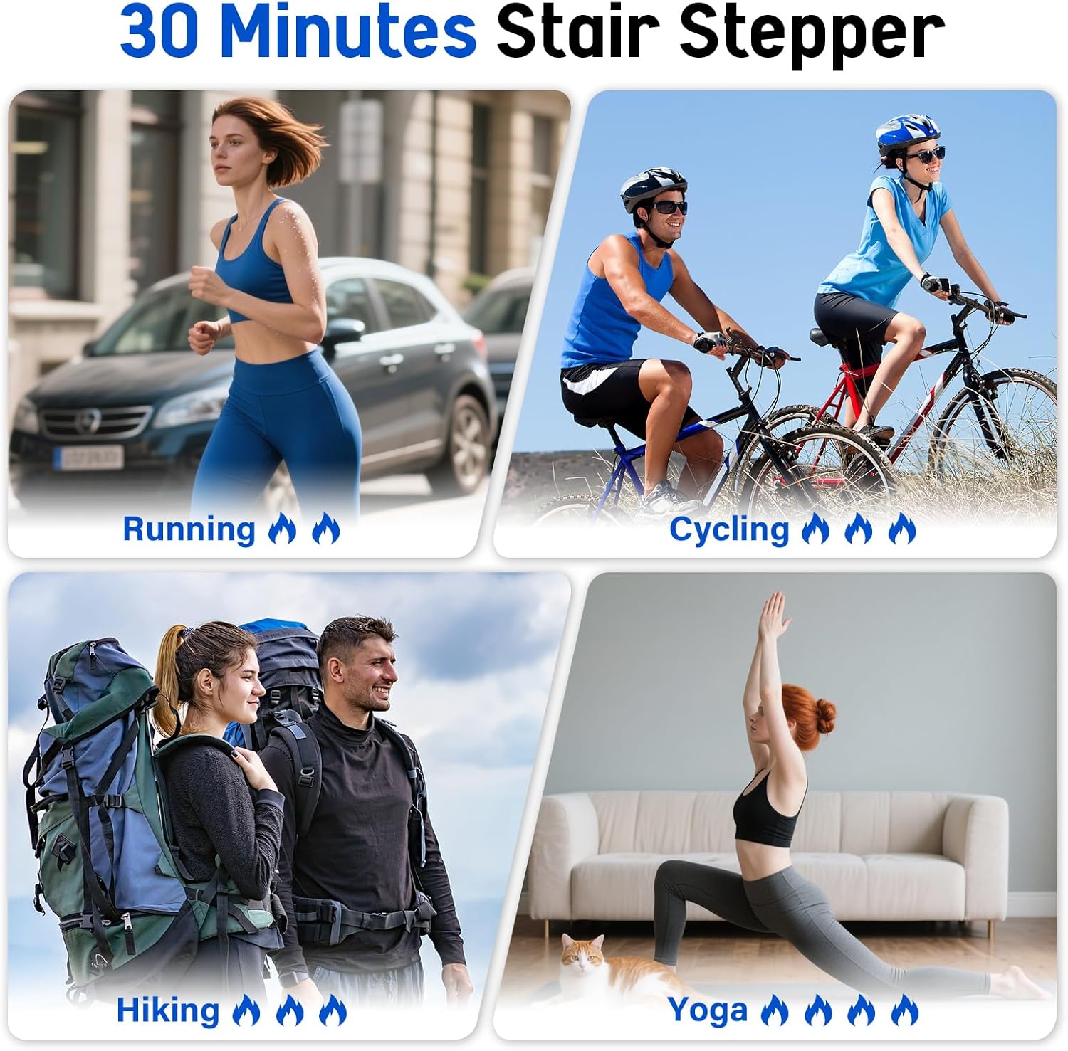 Stair Stepper for Exercise at Home, Folding Stairmaster Machine for Cardio Fitness, Vertical Stair Climber with Adjustable Handlebar, Portable Steppers with 310lbs Loading Capacity - Image 3