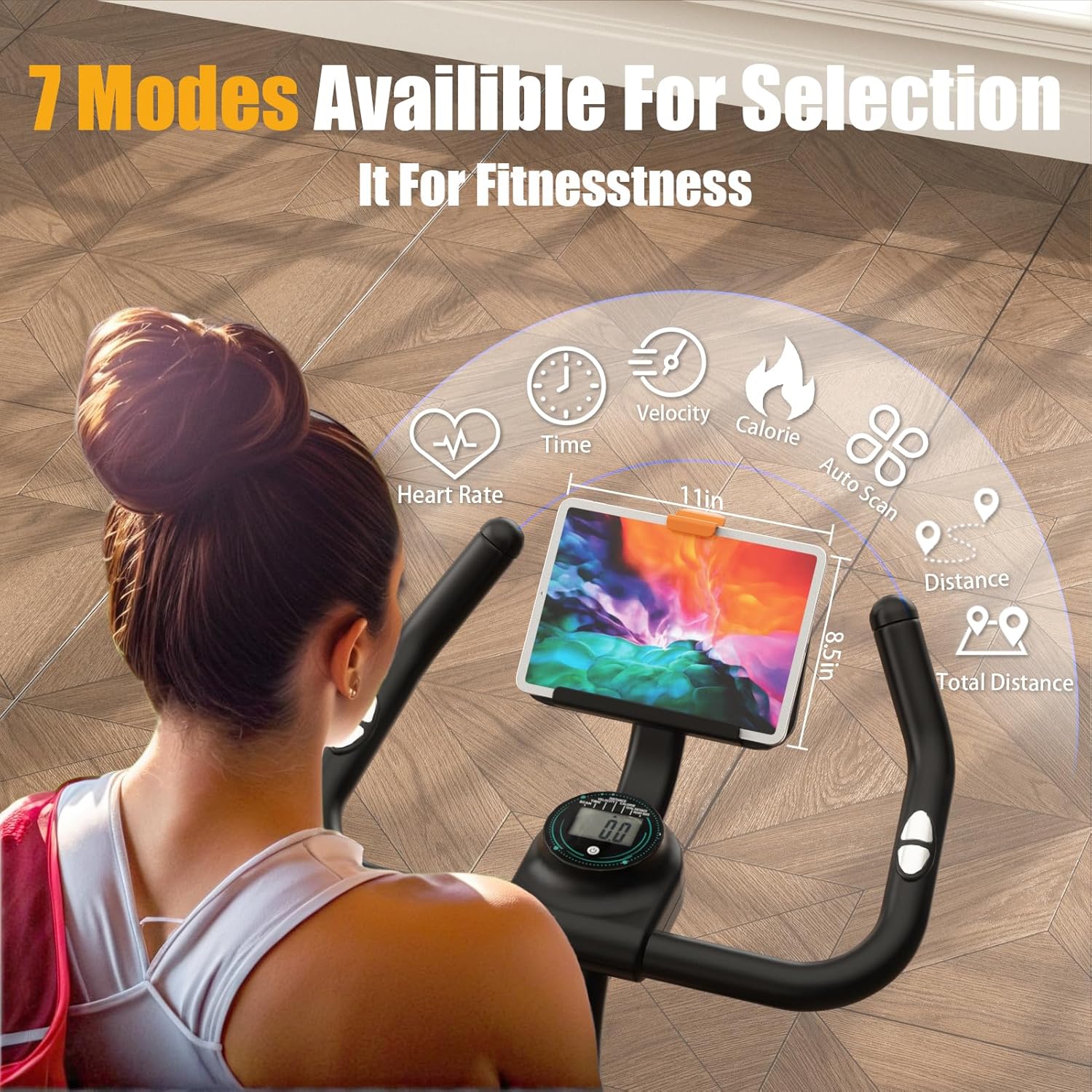 Exercise Bike Stationary Bikes for Home, Adjustable Resistance & Comfortable Seat Workout Bike, Quiet Indoor Cycling Bike with Digital Monitor, Phone Holder - Image 2