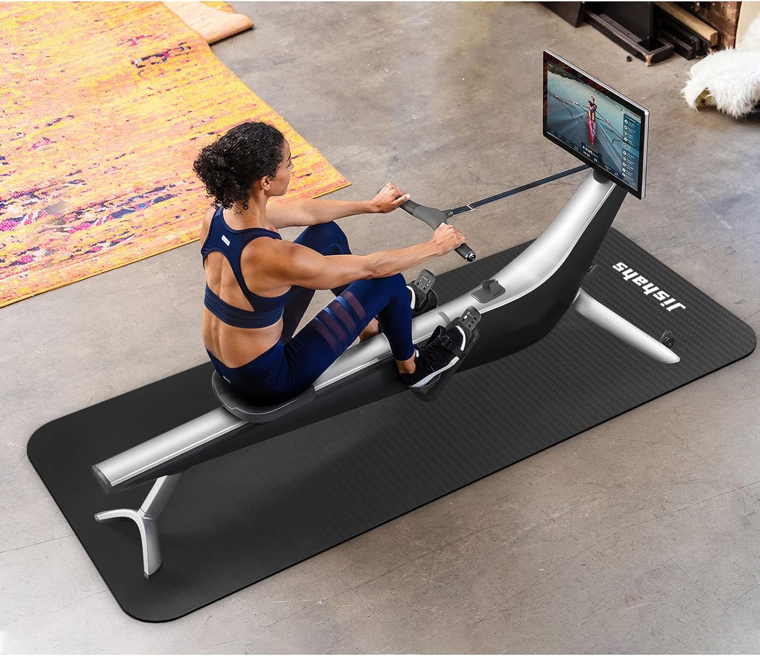Universal Indoor Rowing Machine Mat- 8.5 x 2.3 FT Exercise Equipment Mat for Concept 2, Nordictrac, Sunny, Hydrow etc. Extra Long Non-Slip and Waterproof, Under Rower Floors Protection - Image 8