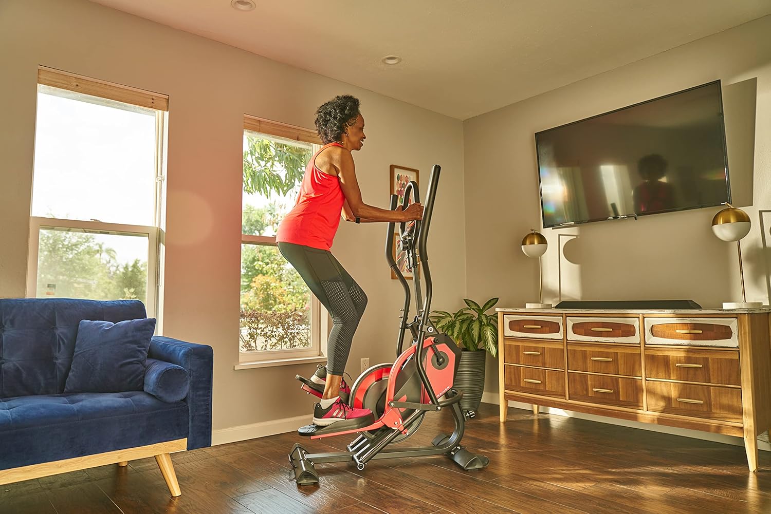 FITNATION by Echelon Flex Elliptical Trainer, red - Image 3