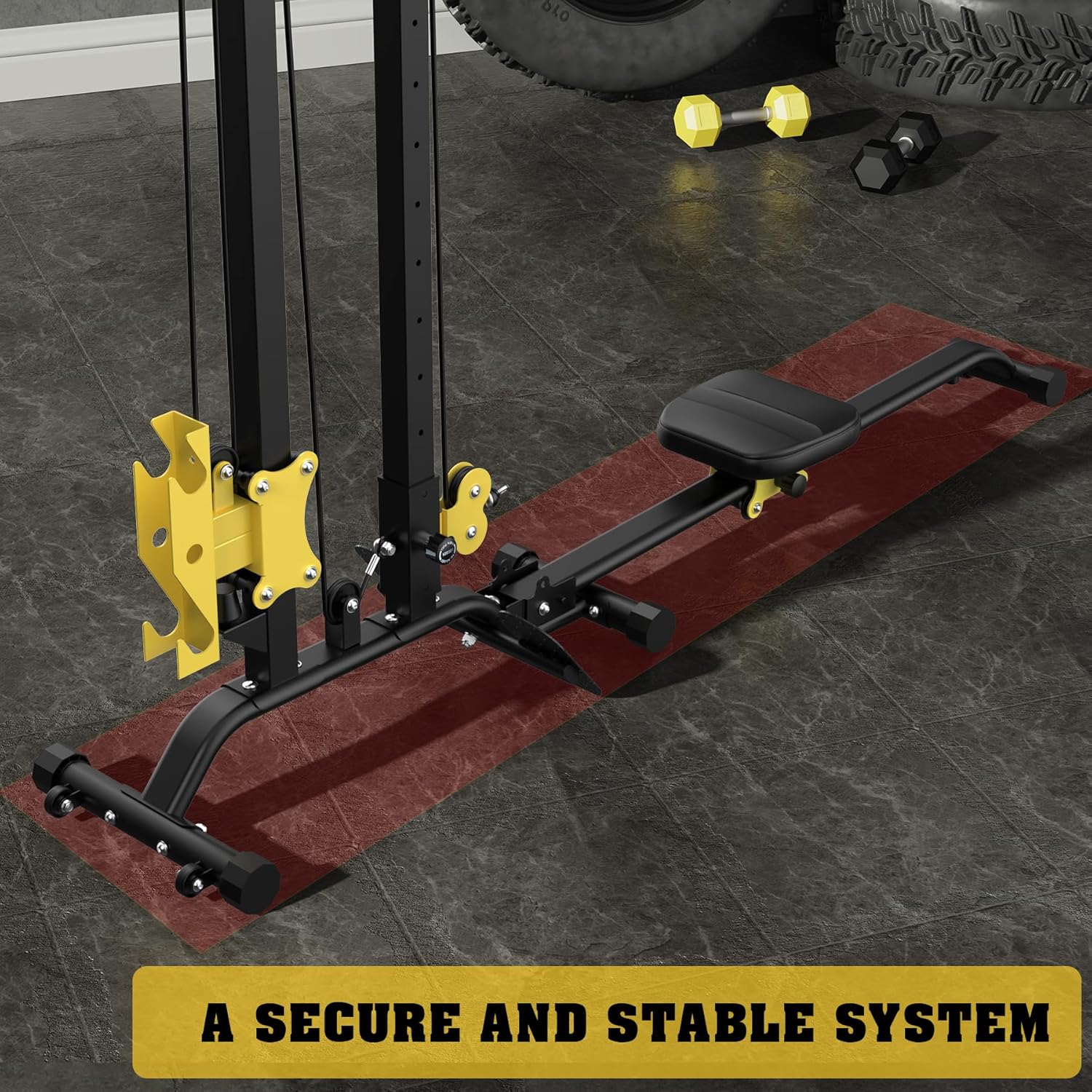 Multi-Functional Cable Station LAT Pull Down Machine Low Row Cable & Rowing Machine Workout Combo for Home Gym - Image 7