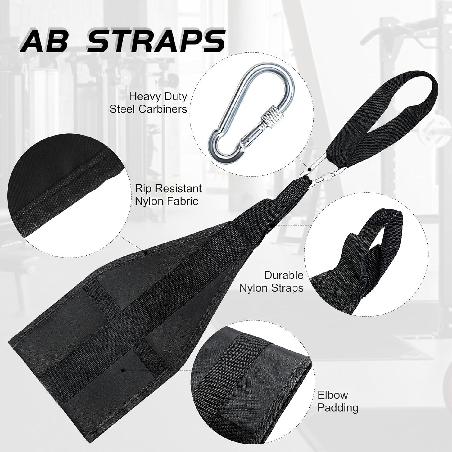 Hanging Ab Straps for Pull Up Bar: Gym Ab Sling Straps for Arm Pull up Workout Support for Training Knee and Leg Raises - Image 2