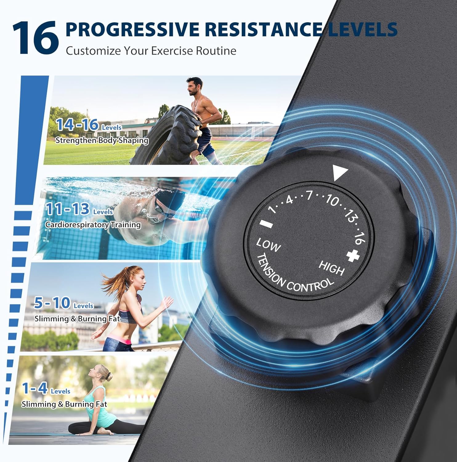 Dripex Elliptical Exercise Machine, Hyper-Quiet Magnetic Elliptical Machine for Home, Elliptical Training Machines with 16 Levels Resistance, 8KG Flywheel, Pulse Sensor, 15.3IN Stride - Image 4