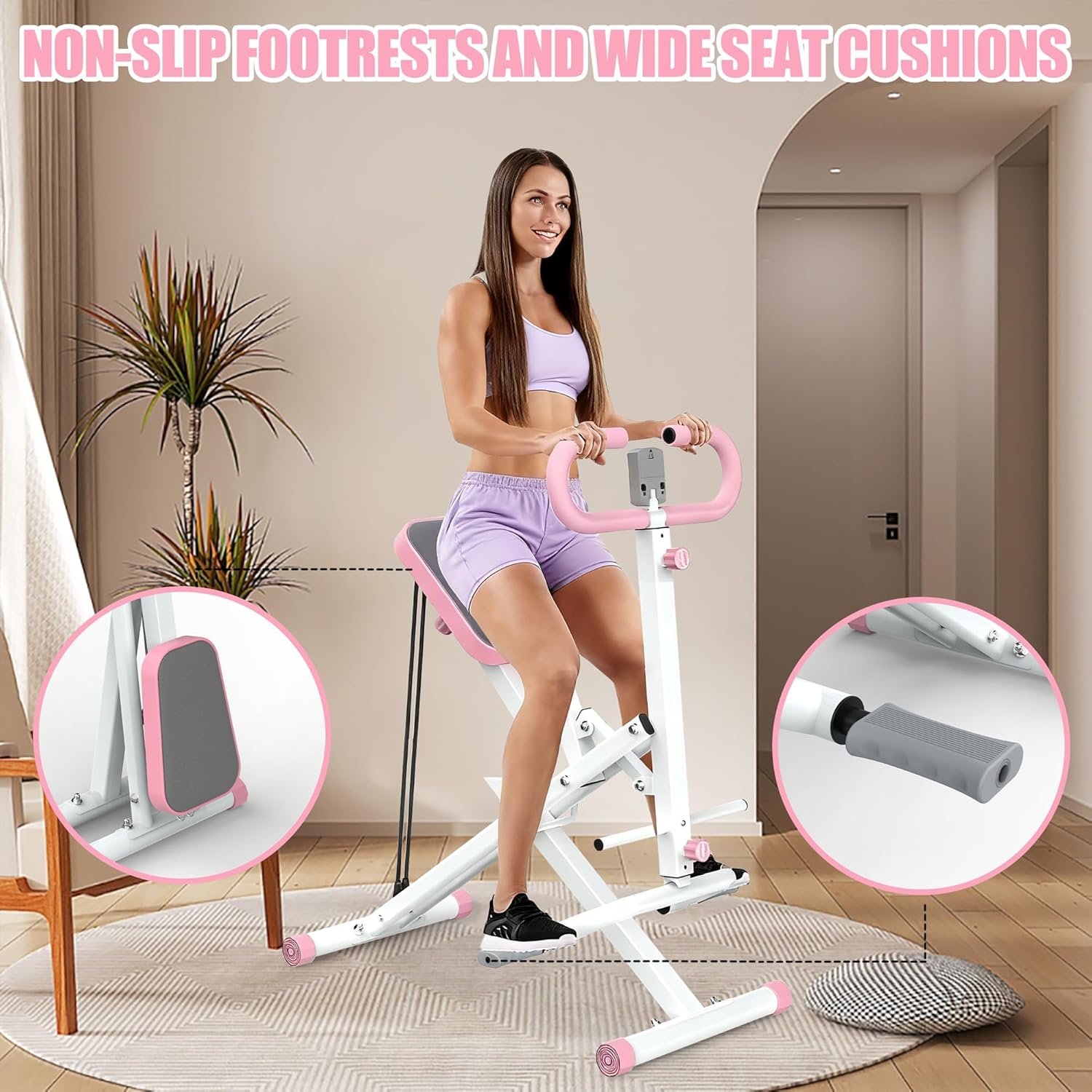 Squat Machine for Home - Exercise Machine with Adjustable Resistance Bands Row-N-Ride Squat Assist Trainer for Glutes & Ab Back Legs Workout - Image 4