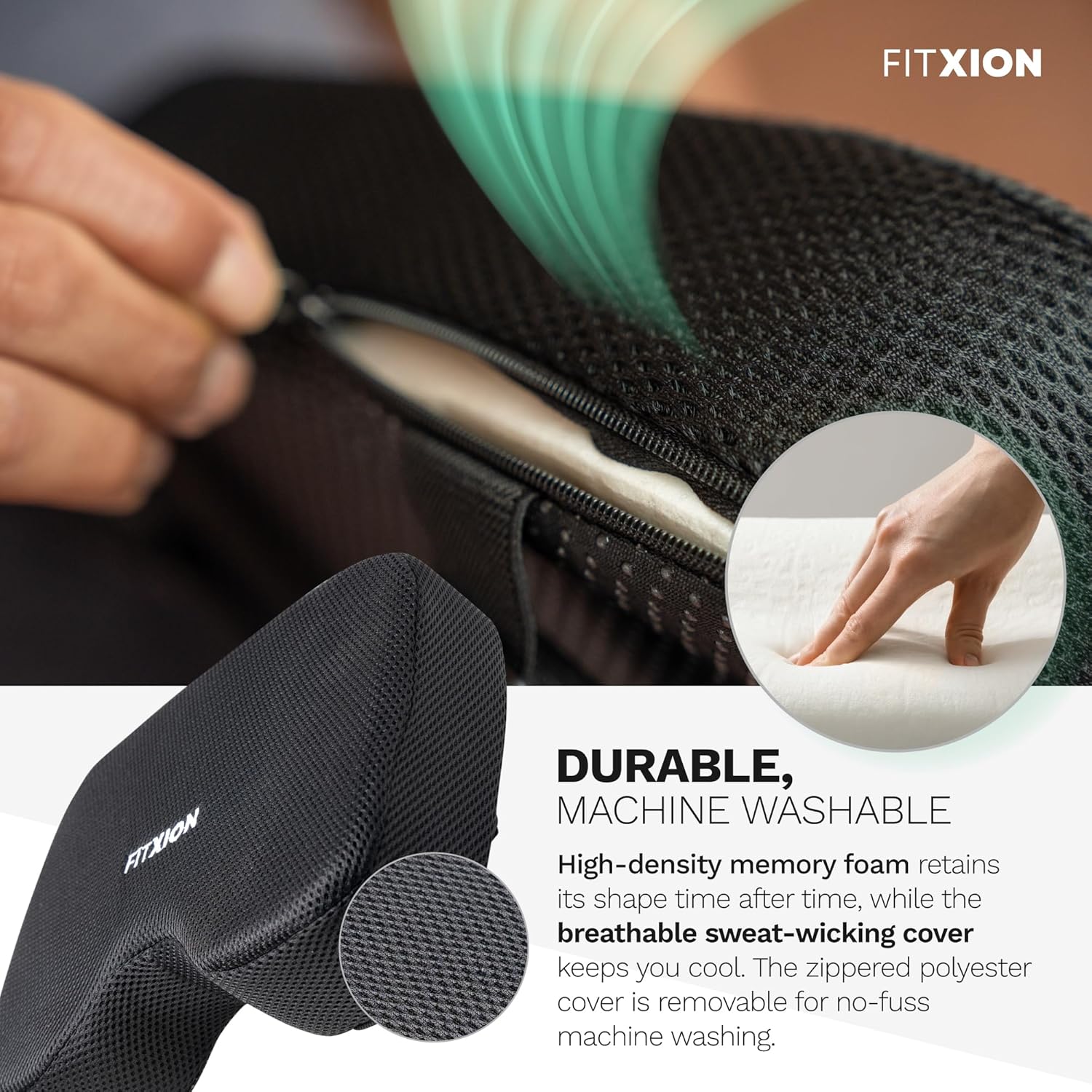 Rowing Machine Seat Cushion – Ergonomic Tail Bone Comfort Memory Foam Pad for Concept 2, Water Rower, Peloton or Recumbent Bike. Anti-Slip Base, Buckled Straps for Indoor Rowing Workouts - Image 6