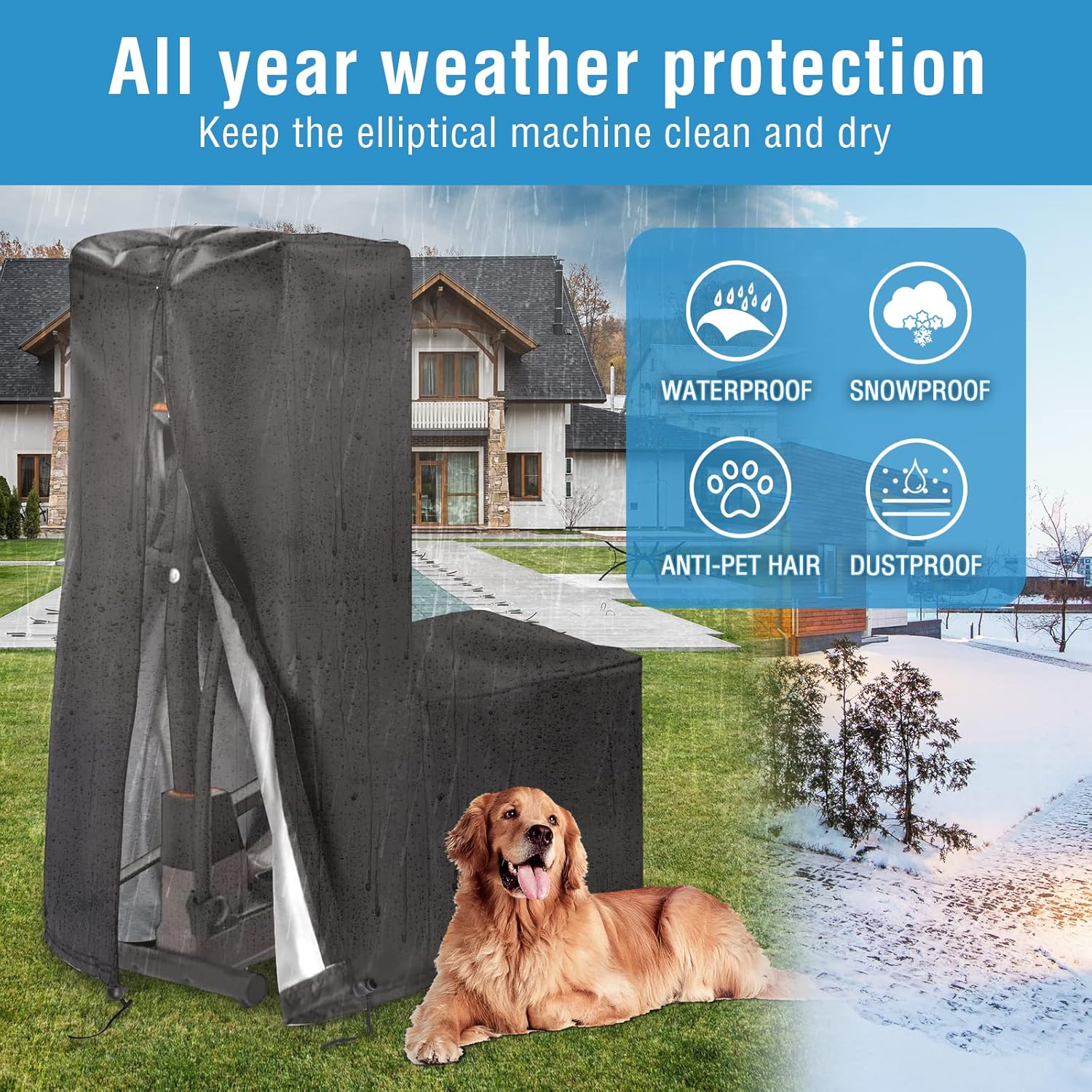 Kingling Elliptical Exercise Machine Cover - Waterproof & Dustproof Protective Cover for Home Use - Image 6