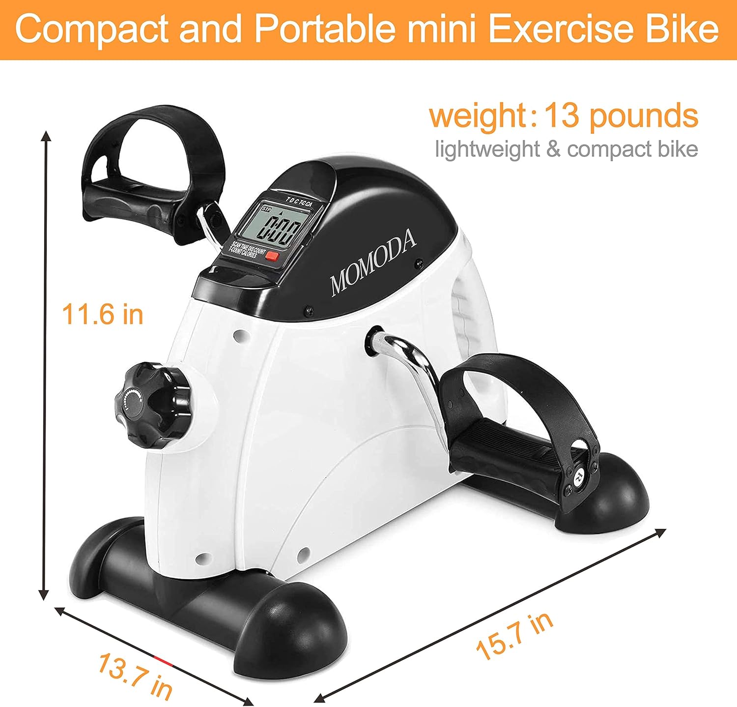 MOMODA Under Desk Bike Pedal Exerciser Mini Bike for Leg/Arm Bike Mini Peddler with LCD Display for Home/Office - Image 5