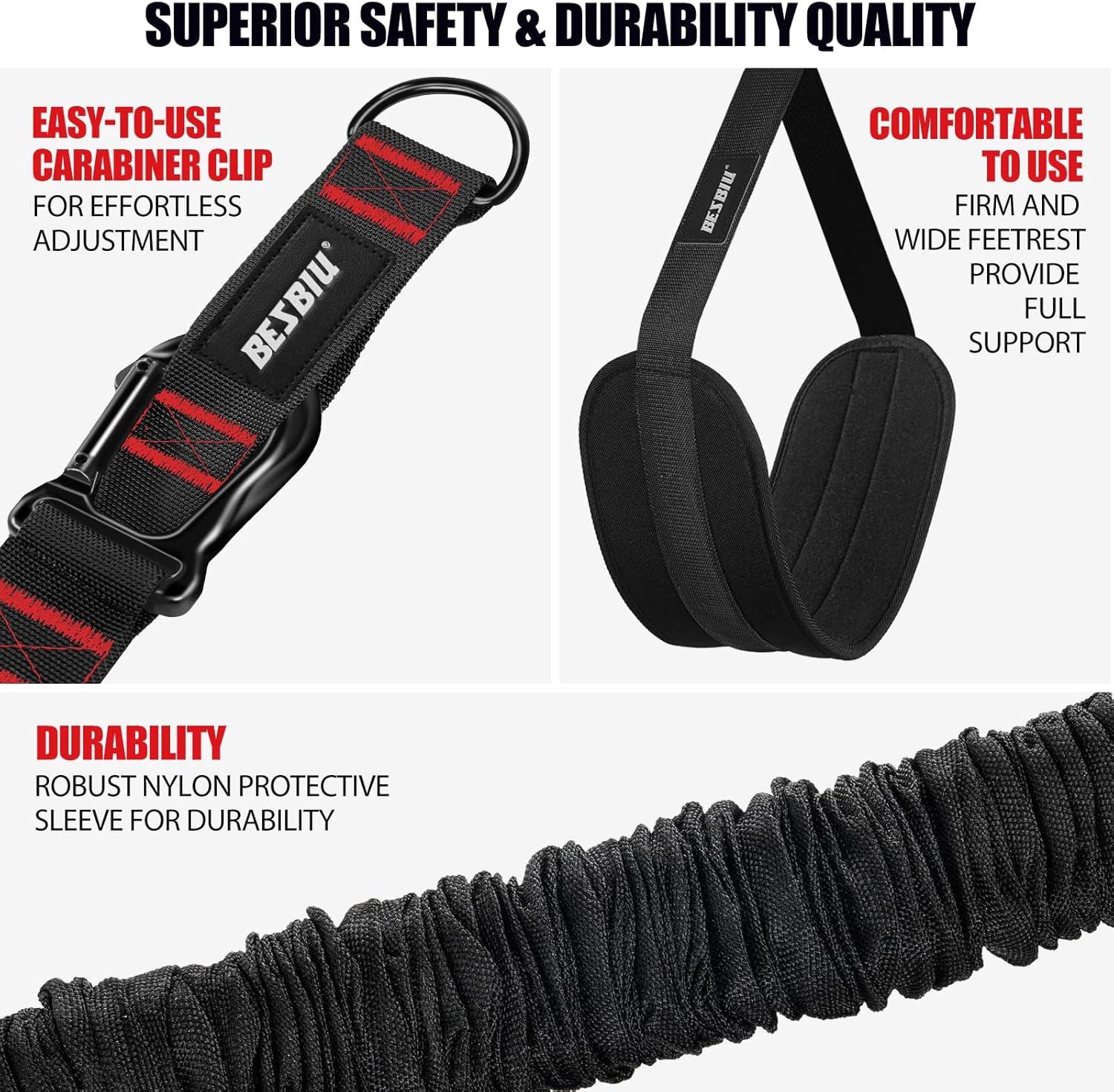 Pull Up Assistance Bands 260lbs, Heavy Pull Up Bands Resistance Bands for Pull Ups Working Out with Feet Rest, Pull Up Bar Bands Assistance Bands Strength Training Workout Equipment, Height Adjustable - Image 7