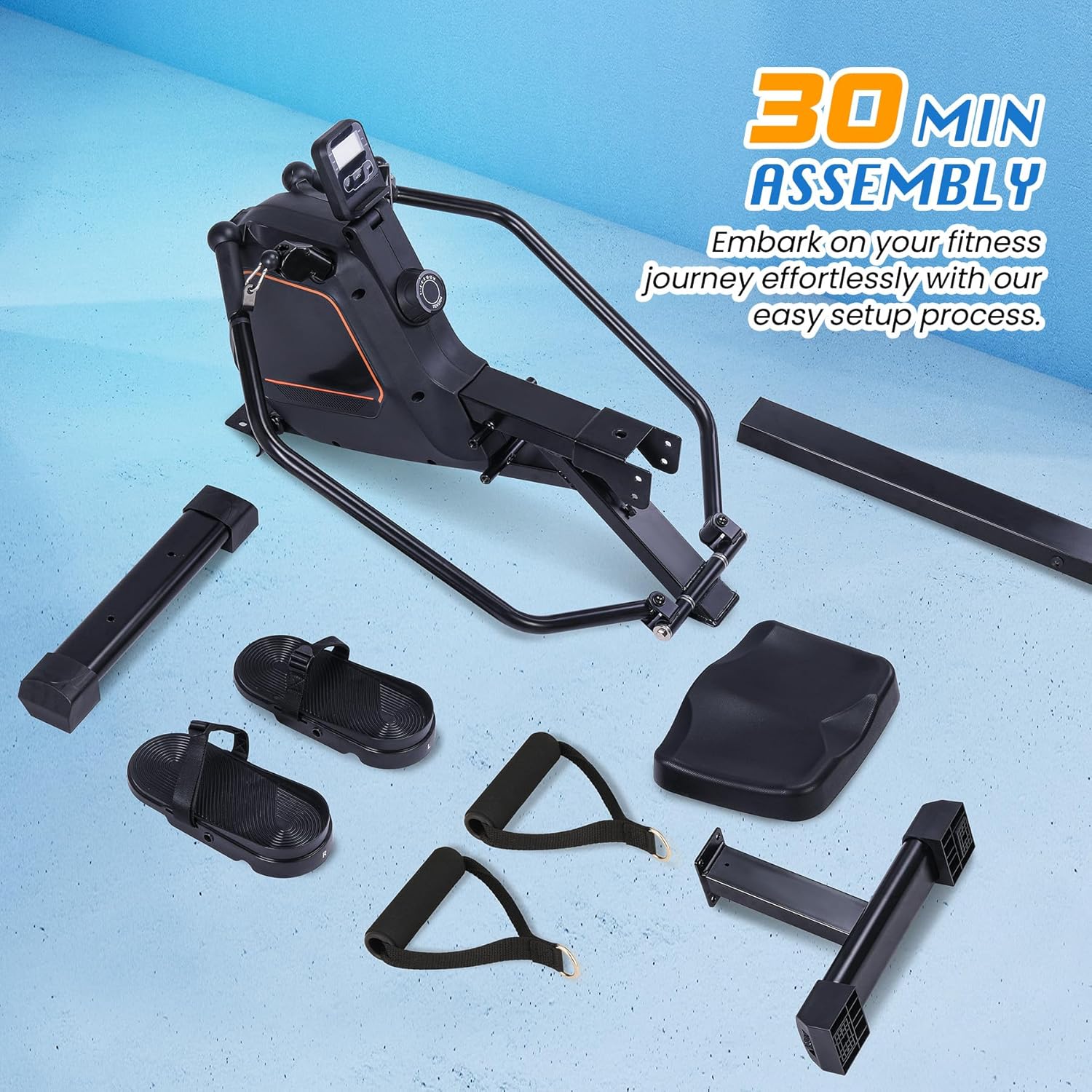 Magnetic Rowing Machine for Home with 350lb Weight Capacity, 14/32 Level Magnetic Resistance, Foldable & Compact Rower Machine, Exercise Equipment for Home Gym, Row Machine Movable - Image 9