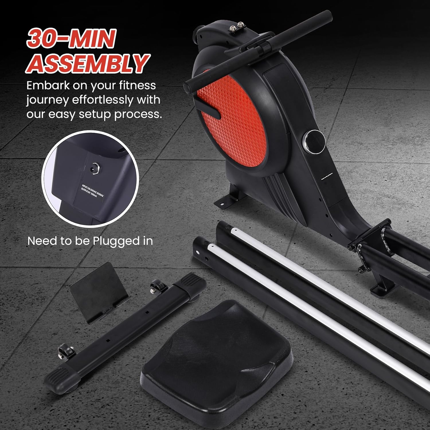 Magnetic Rowing Machine for Home with 350lb Weight Capacity, 14/32 Level Magnetic Resistance, Foldable & Compact Rower Machine, Exercise Equipment for Home Gym, Row Machine Movable - Image 9