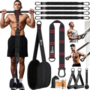 Pull Up Assistance Bands,Up to 300 lbs Assistance,Adjustable Heavy Duty 4 Pull Up Bands with Handle and Door Anchor for Home Gym Fitness Exercise Strength Training Workout Equipment