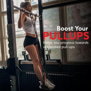 Pull Up Assistance Bands 260lbs – 4 Heavy Duty Assisted Pull Up Bands – Adjustable Strength Resistance Band Pull Up Assist, Training Equipment with Foot Rest, Bar Band for Home & Gym