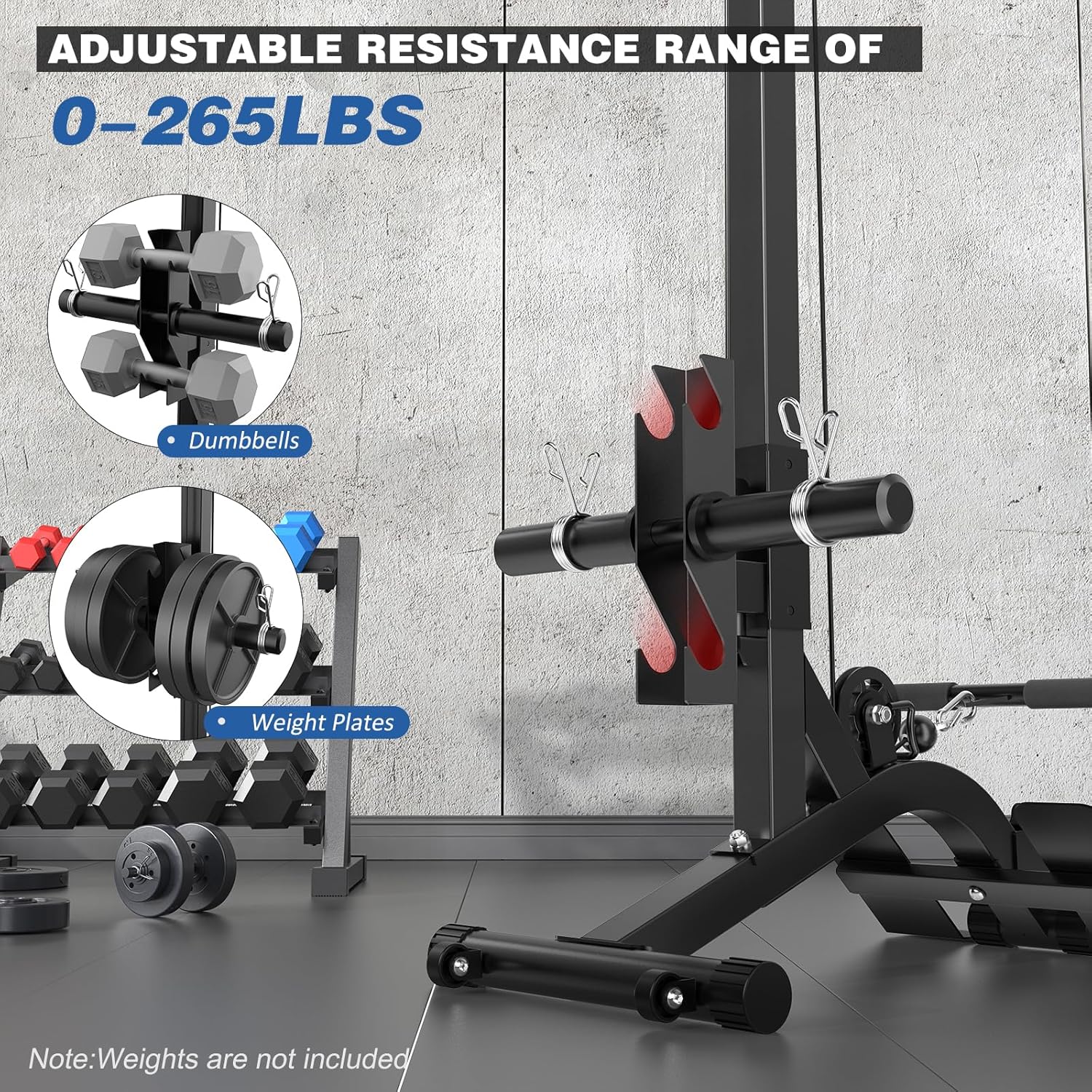 BEKING Foldable Rowing Machine Adjustable LAT Pull Down and Low Row Cable Machine with High and Low Pulley Stations,2 in 1 Multi-Function Compact Rowing Machine for Home Gym Equipment - Image 3