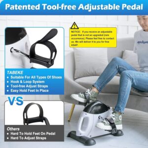 TABEKE Under Desk Bike Pedal Exerciser – Mini Exercise Bike for Arm/Leg Exercise, Pedal Exerciser for Seniors with LCD Display