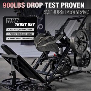 GMWD Leg Press Hack Squat Machine Combo, Leg Exercise Machine with Linear Bearing, 45-Degree Lower Body Special with Weight Storage for Quads, Hamstring, Glutes, Calves, Home Gym Leg Day Equipment