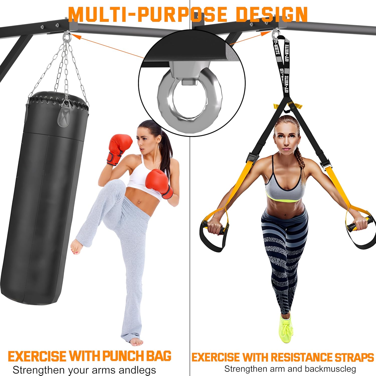 Pull Up Bar Wall Mounted, Heavy Duty 650 lbs Capacity Chin Up Bar, 48" Multi-Grip Strength Training Pull-up Bars, for Home Gym Garage/Backyard Total Body Workout, Ease Of Use Mounting - Image 4