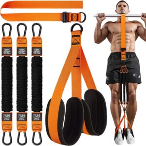 HPYGN Pull Up Assistance Bands, Heavy Duty Resistance Band for Pull Up Bar, Adjustable Weight/Size with Fabric Feet/Knee Rest, Bands for Pull Up Assist for Strength Training, Pull Up Assist Band