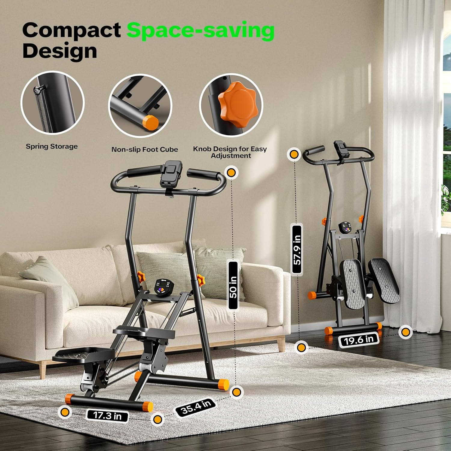 Stair Stepper for Home Gym, 2025 Upgrade Stair Climber w/ 3-Level Resistance & Height, Non-Slip Pedals, Digital Tracker & Phone Holder Home Exercise Machine for Women Men - Image 7