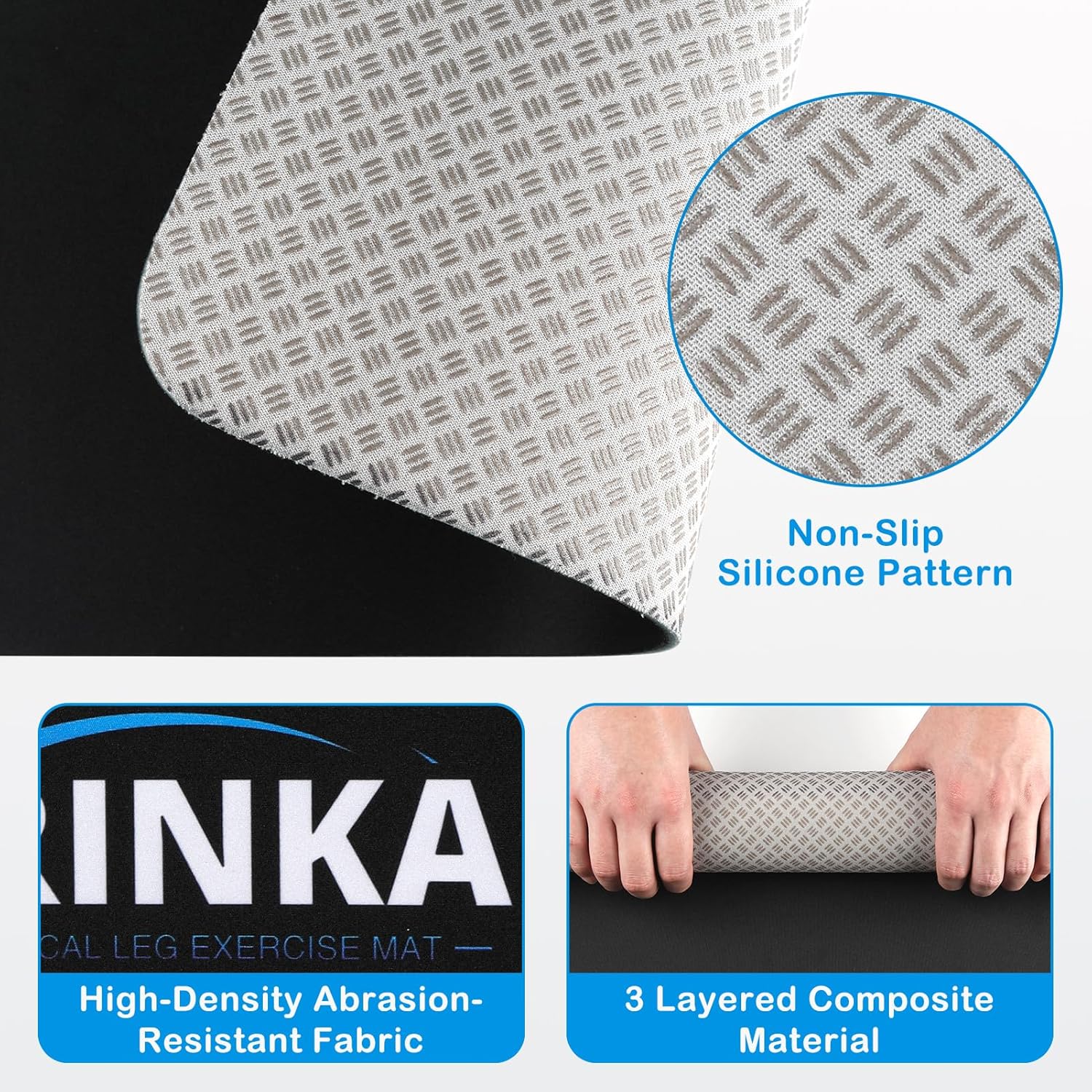Non-Slip Workout Mat for Under Desk Ellipticals, Ellipse Leg Exerciser Machine Mat, Suitable for Electric Seated Foot Pedal Exerciser, Enhanced Stability & Floor Protection - Image 4