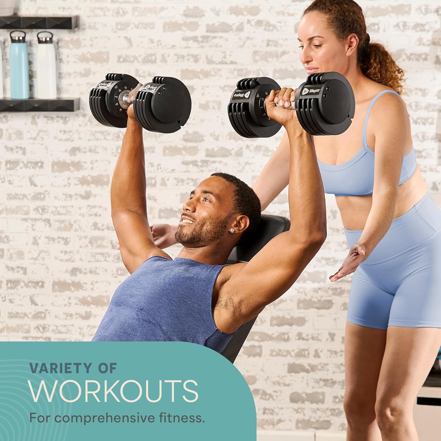 Lifepro Adjustable Dumbbells – 25lb Pair or 90lb Single, Quick-Select Hand Weights for Men/Women – Space Saving Exercise Fitness Dumbbells for Home Gym Strength & Weight Training - Image 6