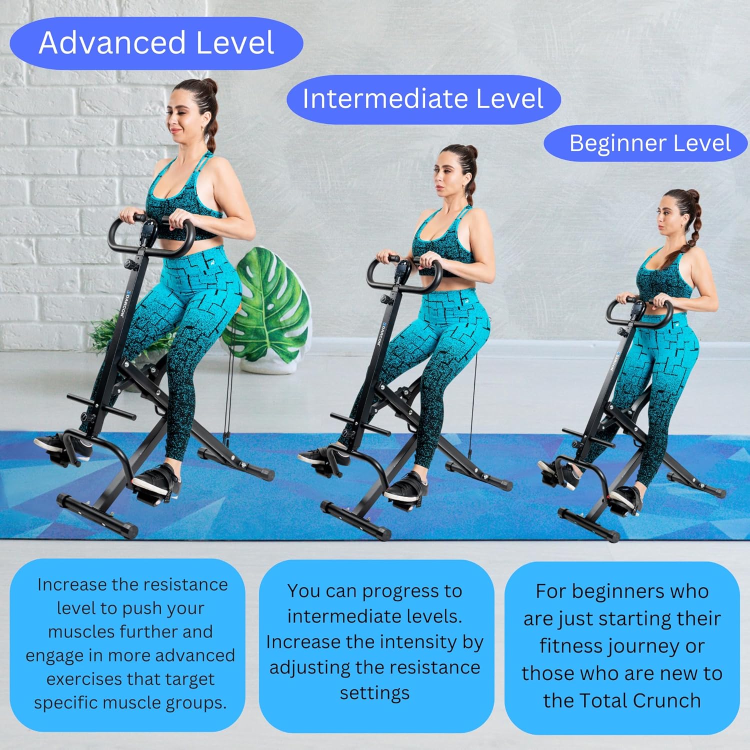 DARCON Squat Machine Exercise Equipment - Ab Rowing Machine for Home Workouts - Power Rider Row for Glutes, Legs and Full Body Workouts for Women and Men - Image 4