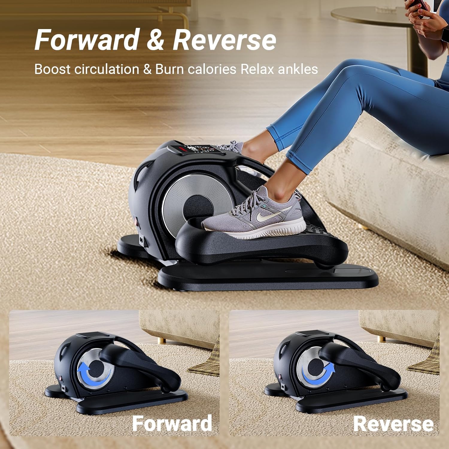 UTRYUP Under Desk Elliptical Machine, Electric Elliptical Machine While Sitting for Seniors with Remote Control, 12-Speed Adjustable & Quiet Operation, Compact Pedal Exerciser for Home or Office Use - Image 6
