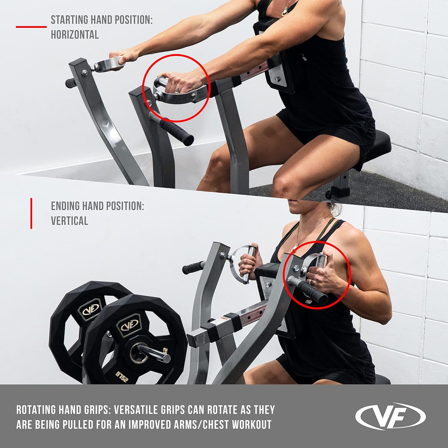 Valor Fitness Seated Row Machine – Plate Loaded with Converging Arms & Multi-Grip Handles, 400 lb Capacity, 2" Plate Adapters for Back & Chest Strength Training Home Gym Equipment - Image 3
