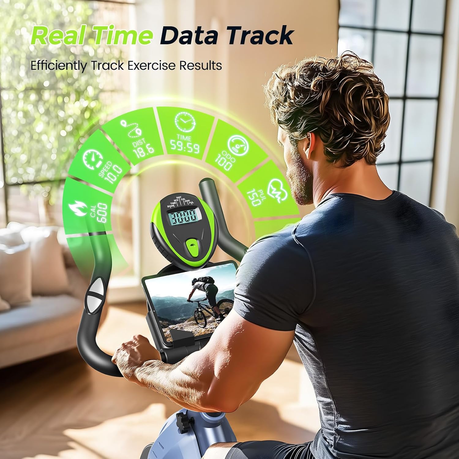 Cyclace Exercise Bike, Magnetic Stationary Bike for Home, Low Noise Cardio Indoor Cycling Bike with App Compatible, 300LBs Weight Capacity & Tablet Mount - Image 6