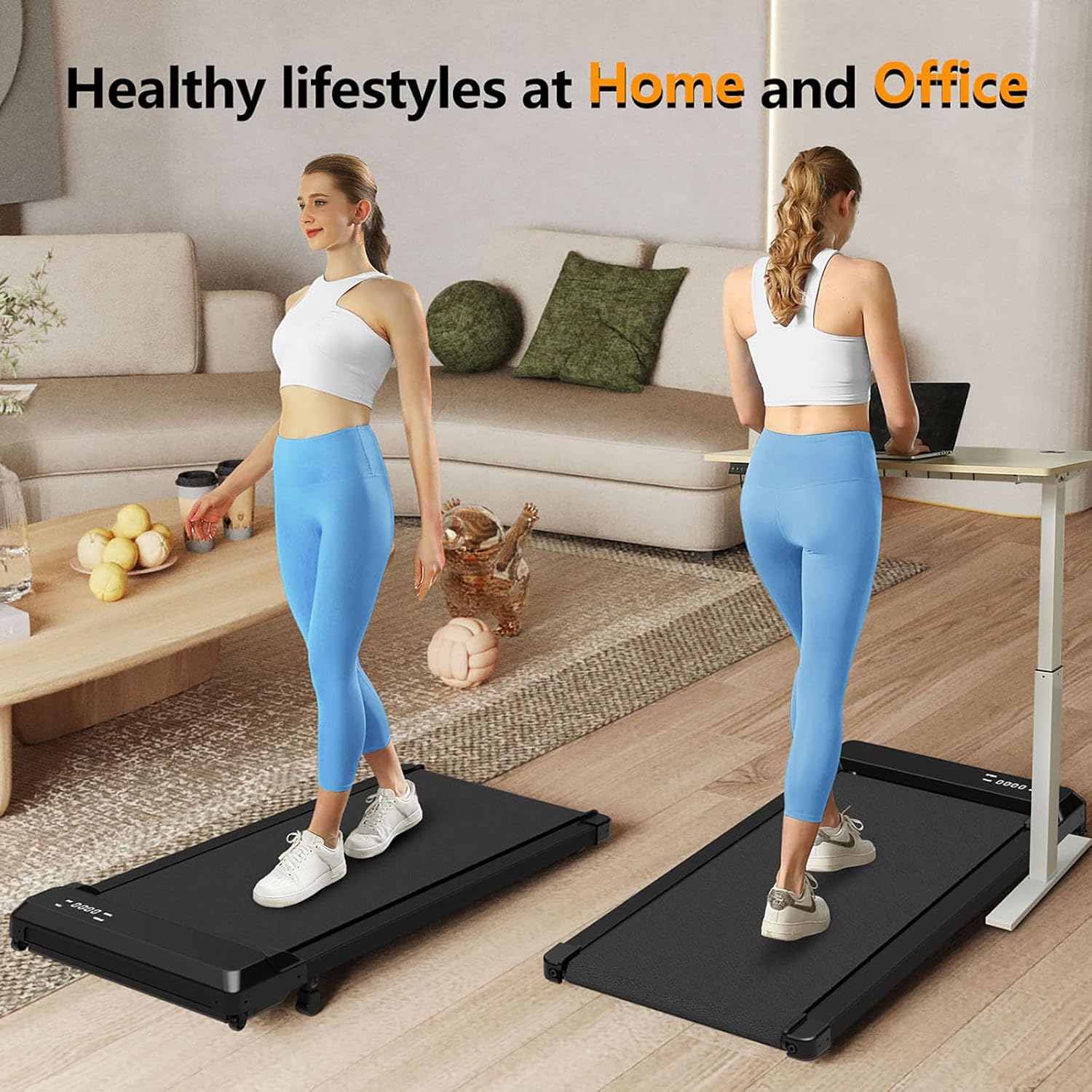 Walking Pad Treadmill with Incline,Under Desk Treadmill with Incline 2 in 1 for Walking and Jogging,2.5HP Compact Incline Walking Pad for Home Office with Remote Control - Image 8