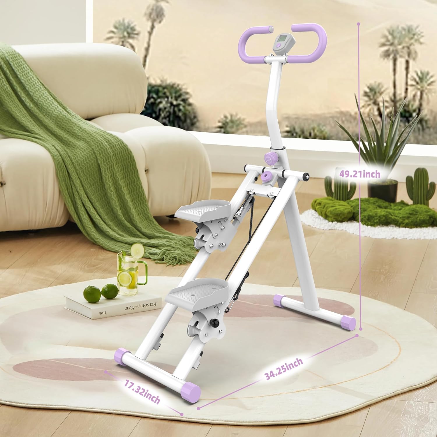 Stair Stepper for Home, Folding Vertical Climber Workout Machine for Full-Body Exercise Stair Stepper with Stable Frame Adjustable Handlebar & Pedals - Image 5